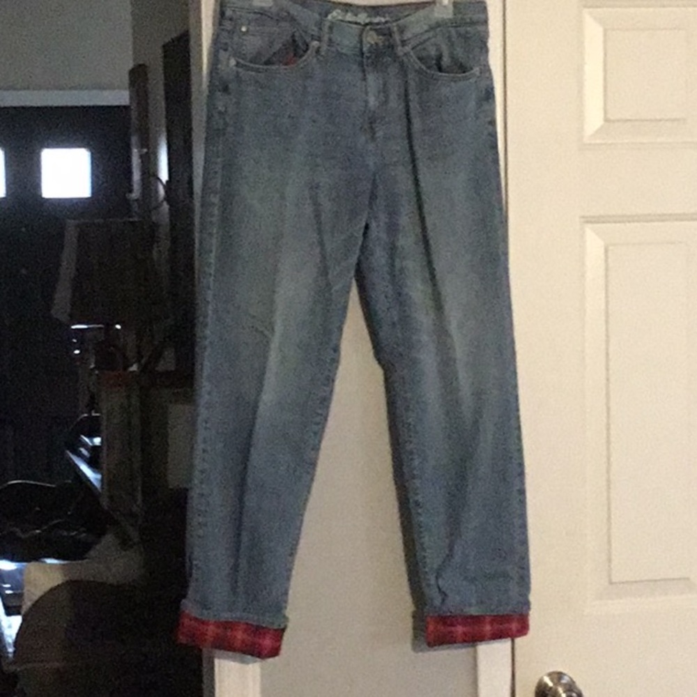 Eddie Bauer women’s boyfriend flannel  lined jeans